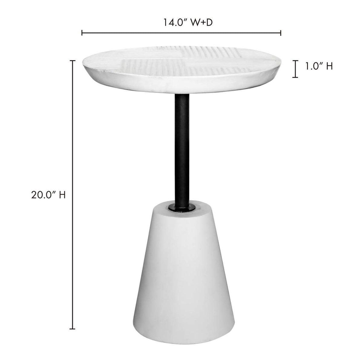 BQ-1046-18 Foundation Outdoor Accent Table White