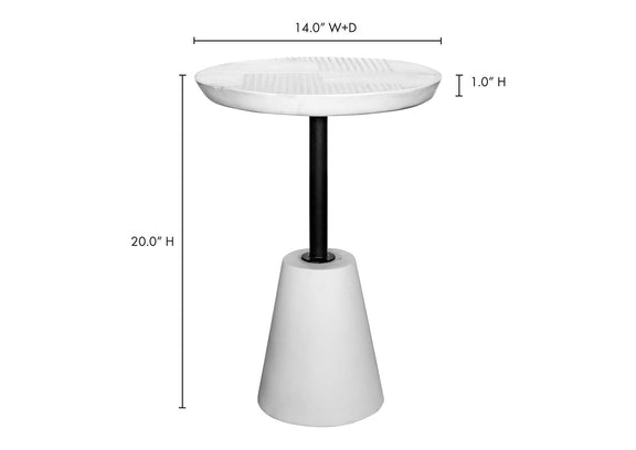 BQ-1046-18 Foundation Outdoor Accent Table White