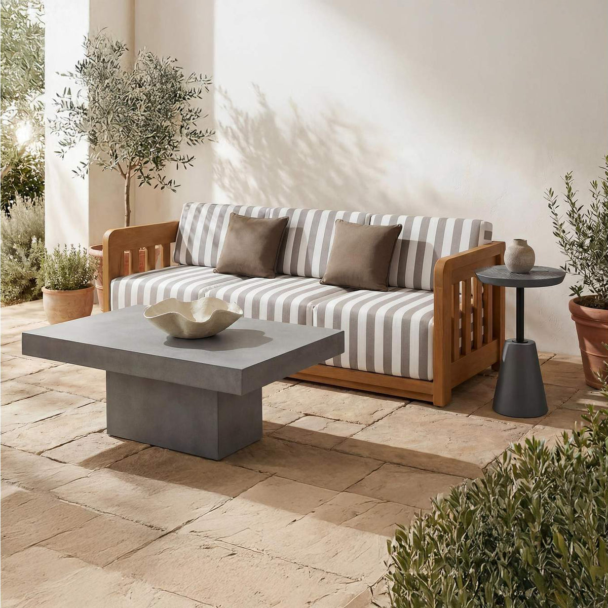 BQ-1046-25 Foundation Outdoor Accent Table Dark Grey