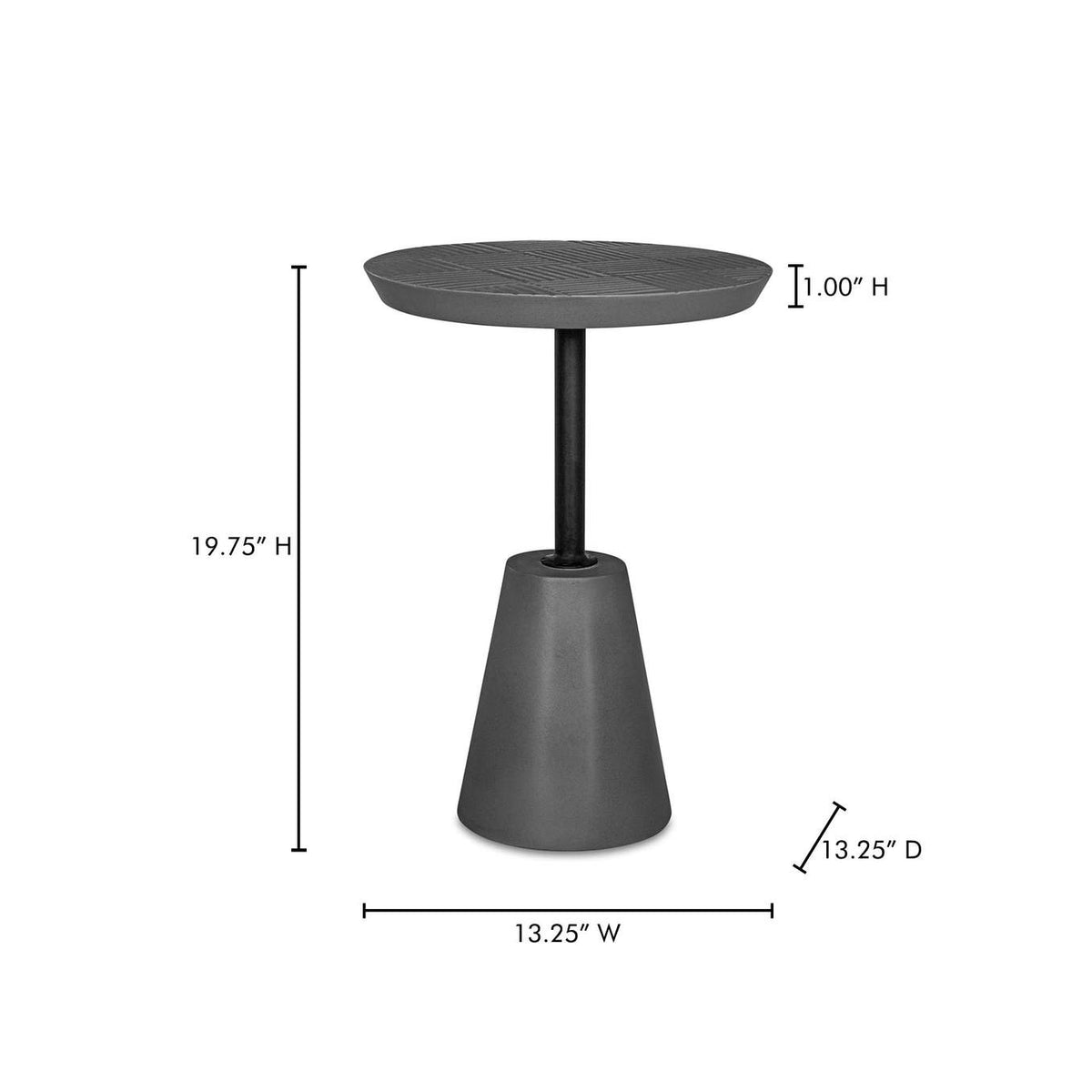 BQ-1046-25 Foundation Outdoor Accent Table Dark Grey
