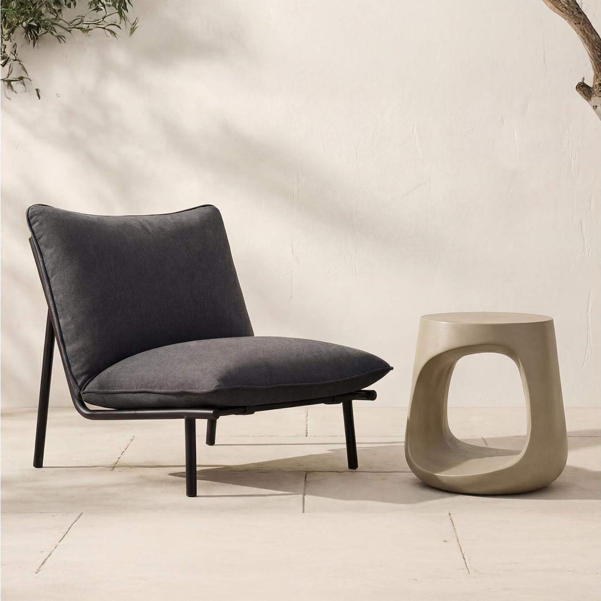 BQ-1055-05 Rothko Outdoor Stool Cream