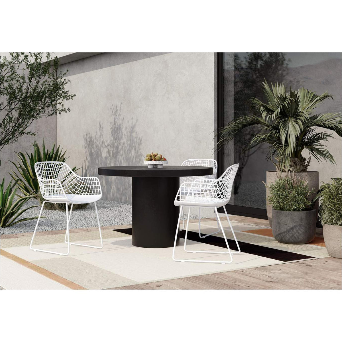 BQ-1057-02-0 Cassius Round Outdoor Dining Table Black