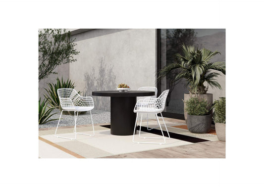 BQ-1057-02-0 Cassius Round Outdoor Dining Table Black