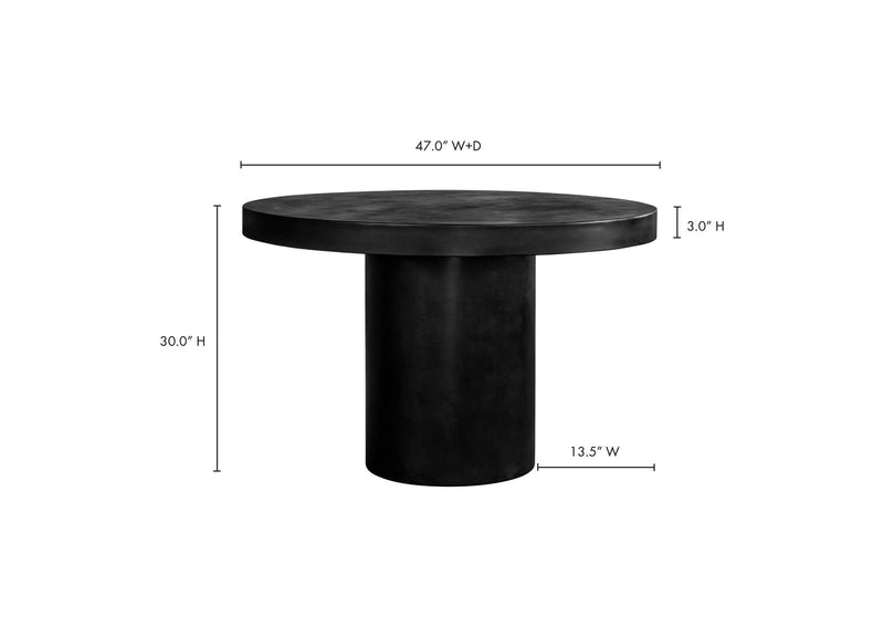 BQ-1057-02-0 Cassius Round Outdoor Dining Table Black