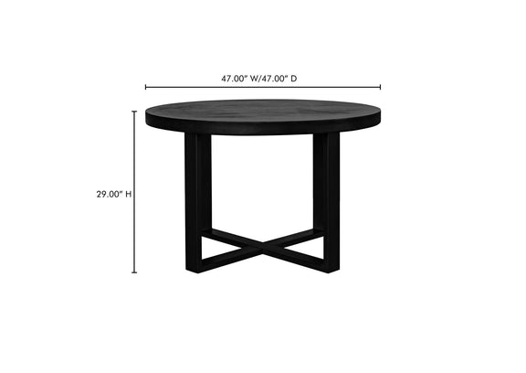 BQ-1065-02-0 Jedrik Round Outdoor Dining Table Black