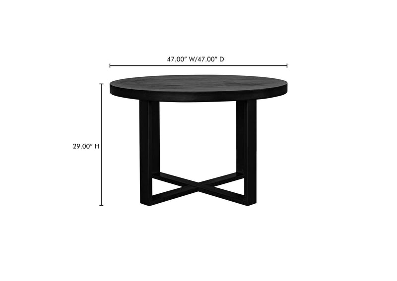 BQ-1065-02-0 Jedrik Round Outdoor Dining Table Black