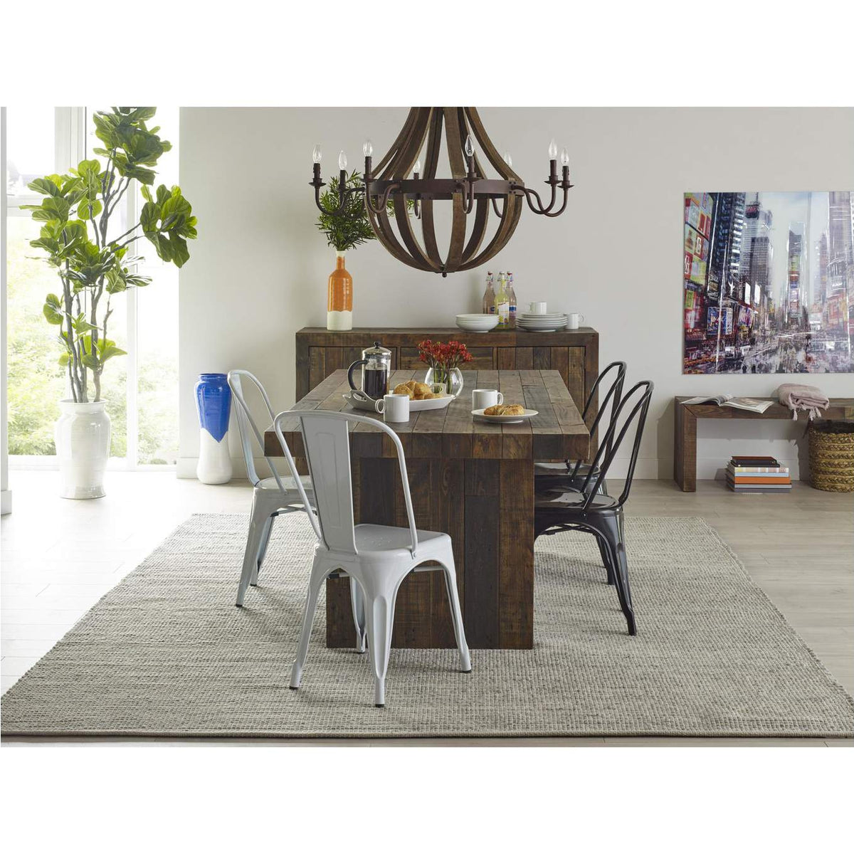 BT-1001-01 Vintage Large Bench Light Brown