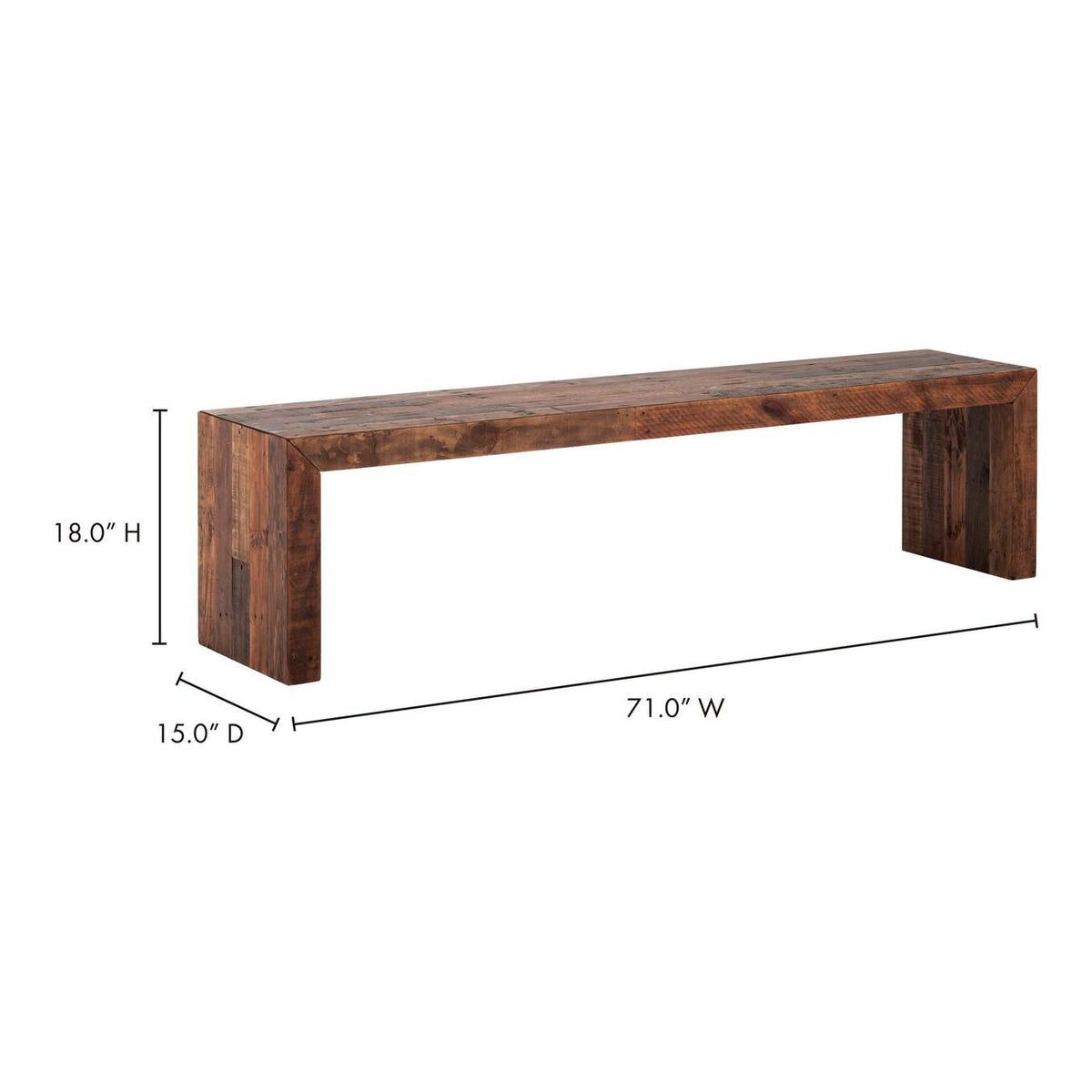 BT-1001-01 Vintage Large Bench Light Brown