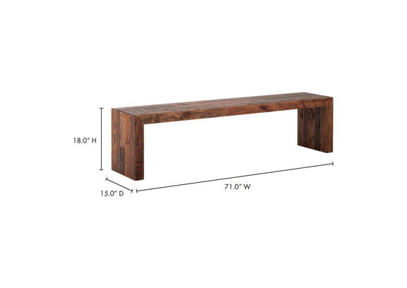 BT-1001-01 Vintage Large Bench Light Brown