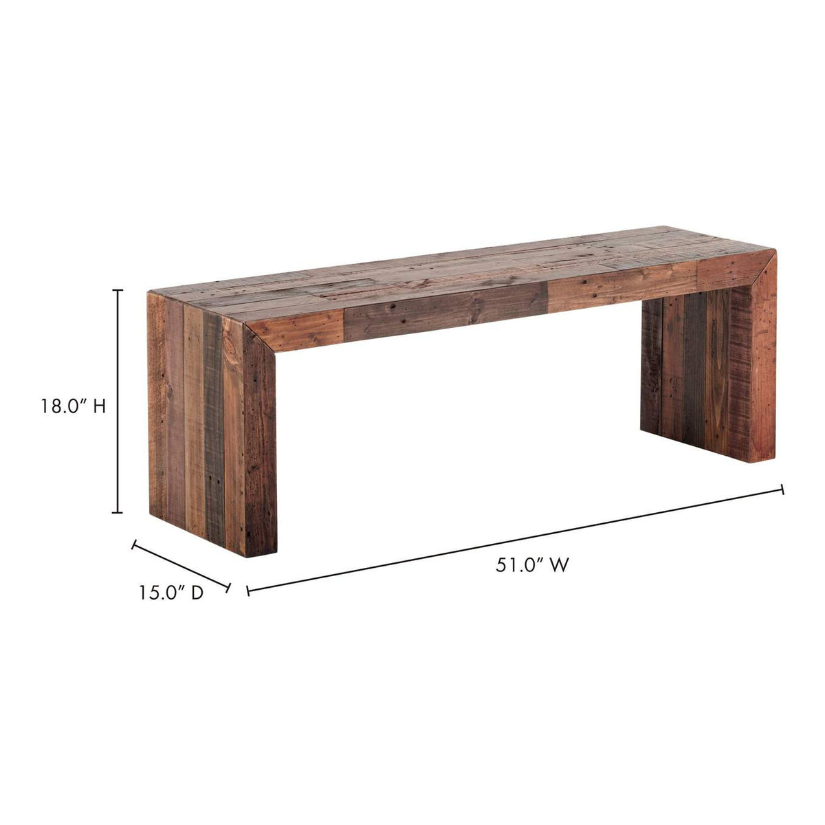 BT-1003-01 Vintage Small Bench Light Brown