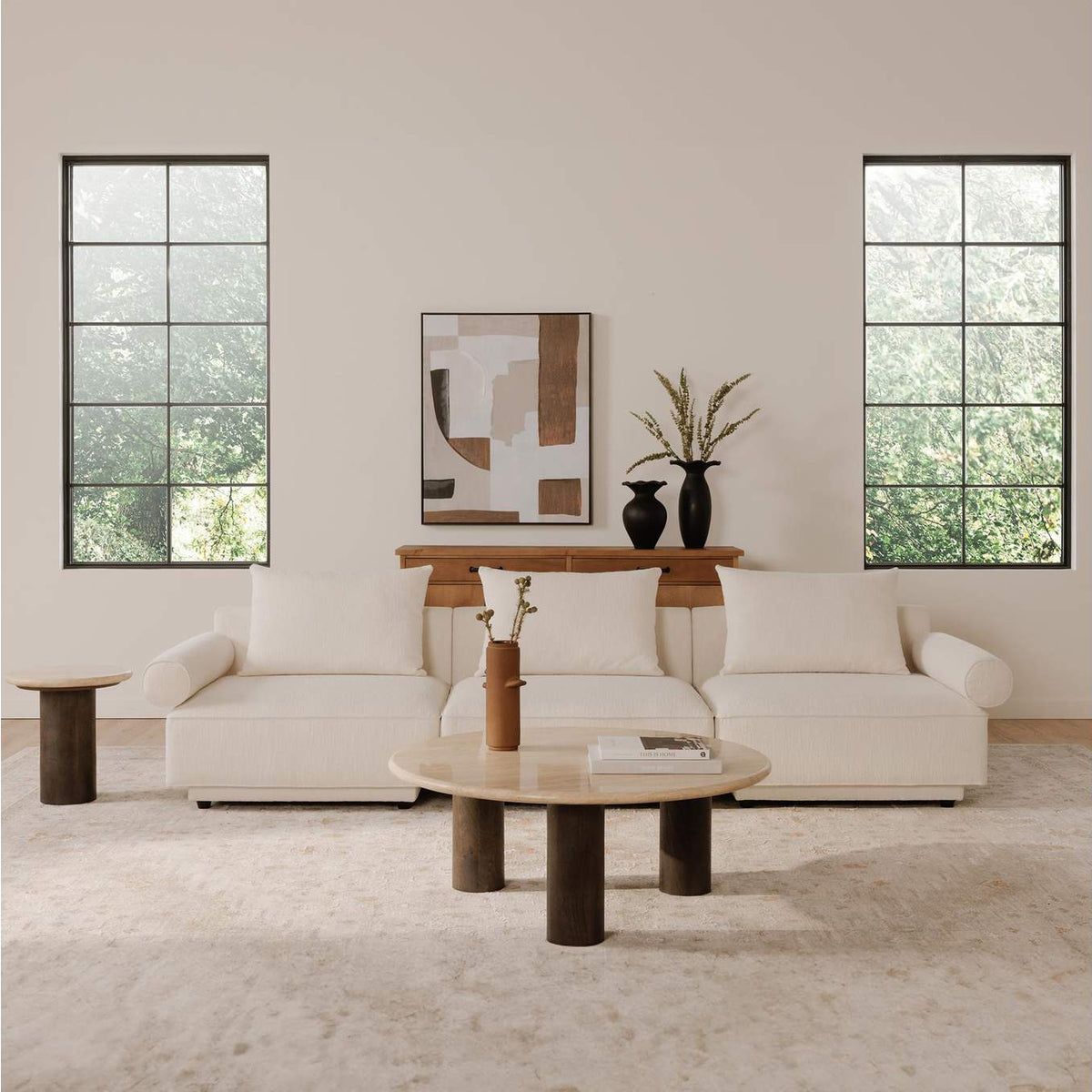 BZ-1154-34 Landon Accent Table Beige Travertine