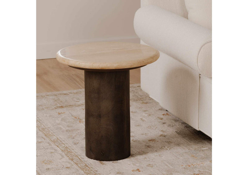 BZ-1154-34 Landon Accent Table Beige Travertine