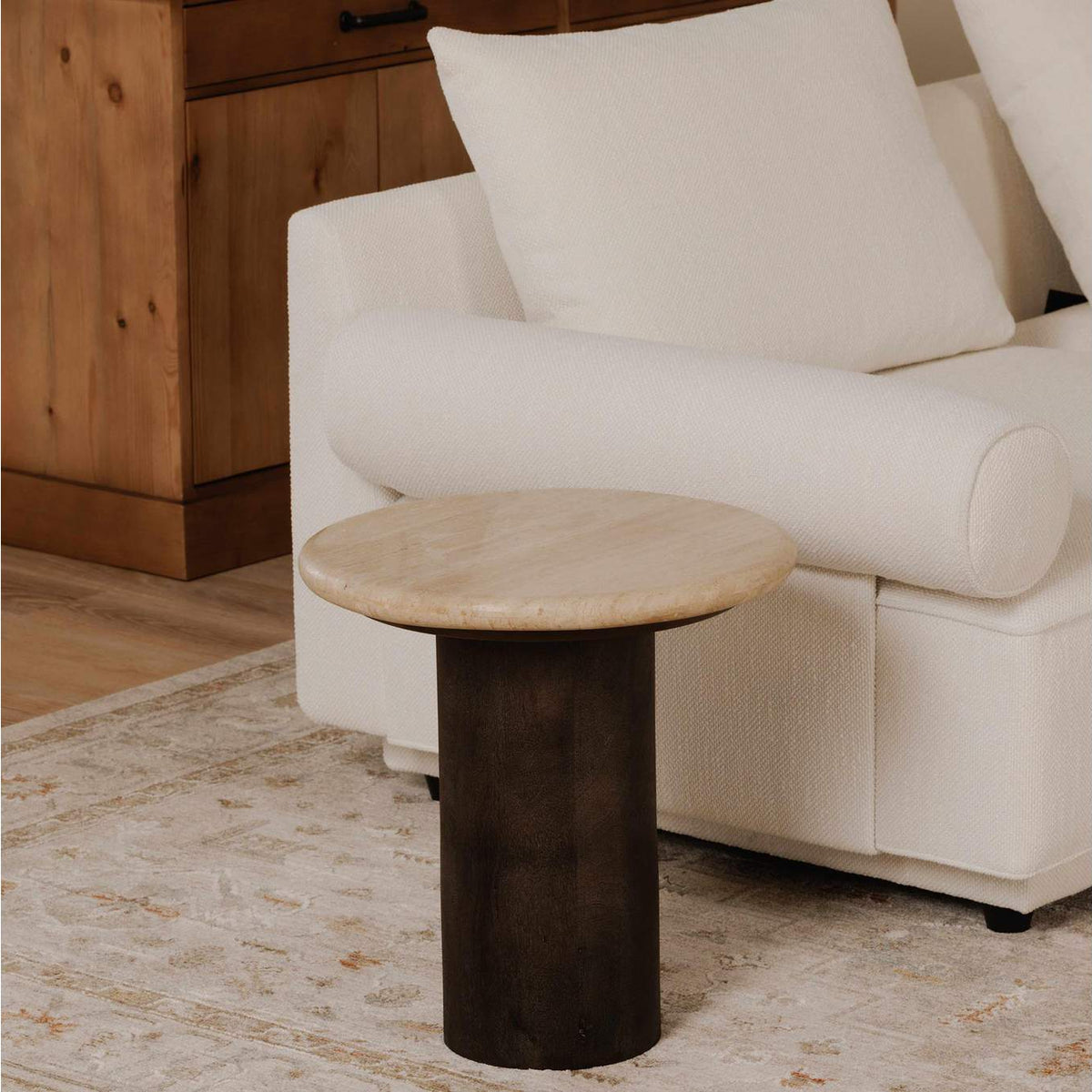 BZ-1154-34 Landon Accent Table Beige Travertine