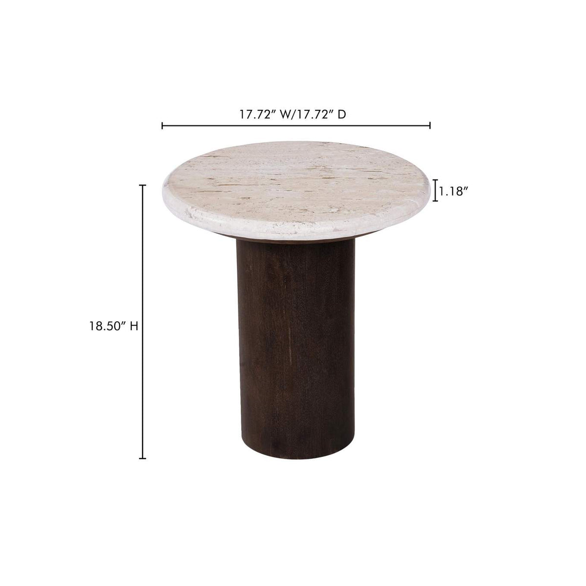 BZ-1154-34 Landon Accent Table Beige Travertine
