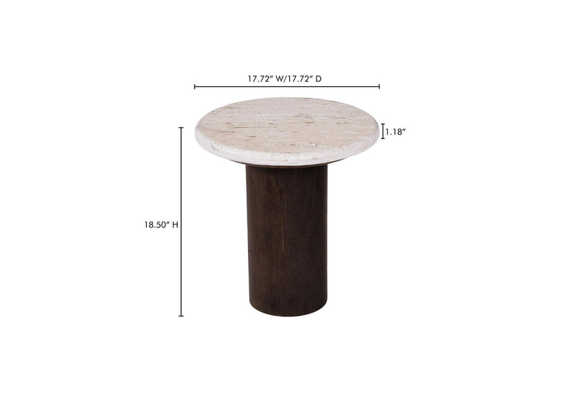 BZ-1154-34 Landon Accent Table Beige Travertine