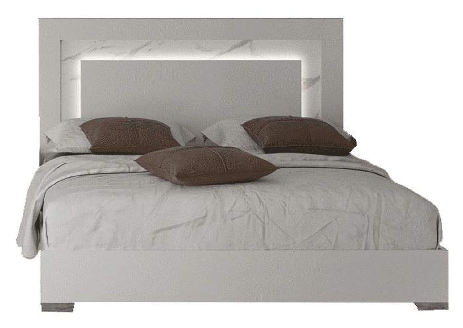 i42725 Carrara King size Bed White w/Light
