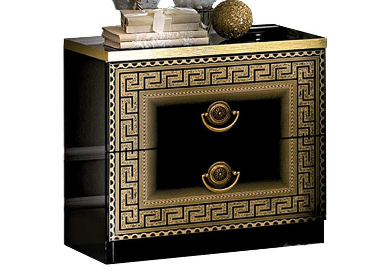 i26135 Aida Black-Gold Nightstand