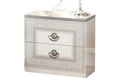 i26126 Aida White-Silver Nightstand