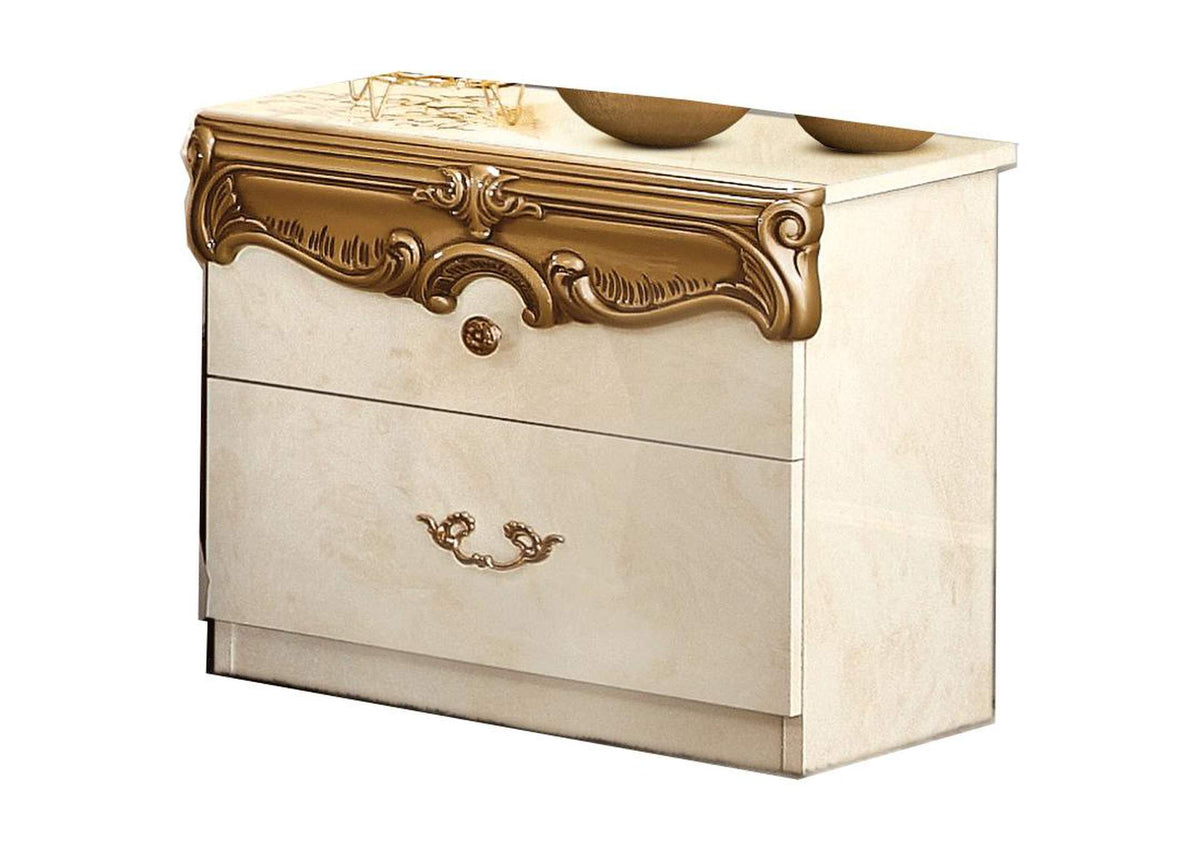 i39862 Barocco Ivory/Gold Nightstand