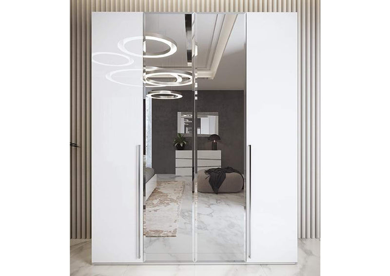 i42346 Dama Bianca -Onda 4 Door Wardrobe White