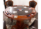 CR-87148-63-TB Sunset Trading Bellagio Dining and Poker Table| Reversible Game Top | Brown Cherry Wood