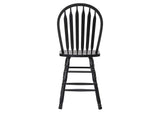 DLU-B824-AB-2 Sunset Trading Selections Arrowback 24" Barstool | Distressed Black Solid Wood Counter Height Stool | Set of 2