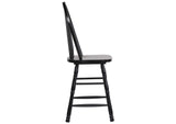 DLU-B824-AB-2 Sunset Trading Selections Arrowback 24" Barstool | Distressed Black Solid Wood Counter Height Stool | Set of 2