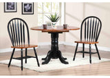 DLU-TPD4242-820-BCH3PC Sunset Trading 3 Piece 42" Round Drop Leaf Dining Set with Arrowback Chairs