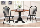 DLU-TPD4242-820-AB3PC Sunset Trading 3 Piece 42" Round Drop Leaf Dining Set with Arrowback Chairs