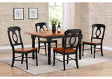 DLU-C50-BCH-2 Sunset Trading Napoleon Dining Chair | Antique Black and Cherry | Set of 2