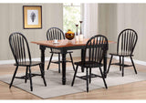 PK-TLB3660-820-AB5P Sunset Trading Black Cherry Selections 5 Piece 60" Rectangular Extendable Dining Set with 4 Arrowback Chairs | Butterfly Leaf Table | Seats 4