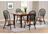 PK-TLB3660-820-BCH5P Sunset Trading Black Cherry Selections 5 Piece 60" Rectangular Extendable Dining Set with 4 Arrowback Chairs | Butterfly Leaf Table | Seats 4
