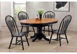 DLU-TBX4866-BCH Sunset Trading Pedestal Dining Table | Antique Black with Cherry Butterfly Top