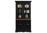 DLU-19-BH-BCH Sunset Trading Keepsake Buffet and Lighted Hutch | Antique Black and Cherry