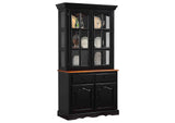 DLU-19-BH-BCH Sunset Trading Keepsake Buffet and Lighted Hutch | Antique Black and Cherry