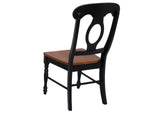 PK-TLB3660-C50-BCH5P Sunset Trading Black Cherry Selections 5 Piece 60" Rectangular Extendable Dining Set with 4 Napoleon Chairs | Butterfly Leaf Table | Seats 4