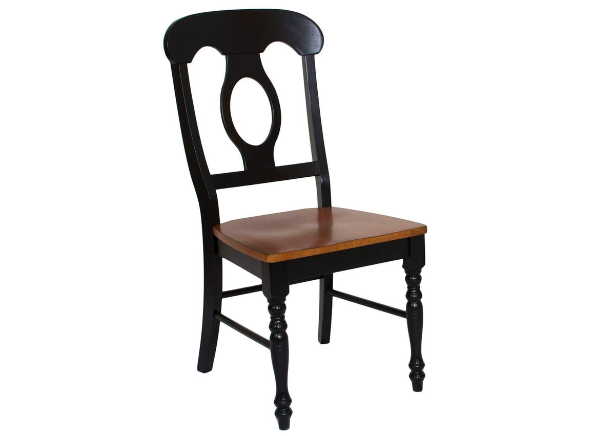 PK-TLB3660-C50-BCH5P Sunset Trading Black Cherry Selections 5 Piece 60" Rectangular Extendable Dining Set with 4 Napoleon Chairs | Butterfly Leaf Table | Seats 4