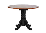 DLU-TPD4242CB-B24-AB3PC Sunset Trading 3 Piece Drop Leaf Pub Table Set with 24" Swivel Barstools