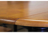 DLU-TPD4242-BCH Sunset Trading Round Drop Leaf Dining Table | Antique Black with Cherry Finish Top