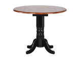 DLU-TPD4242CB-B50-BCH3PC Sunset Trading 3 Piece 42" Round Drop Leaf Pub Table Set with Napoleon Stools