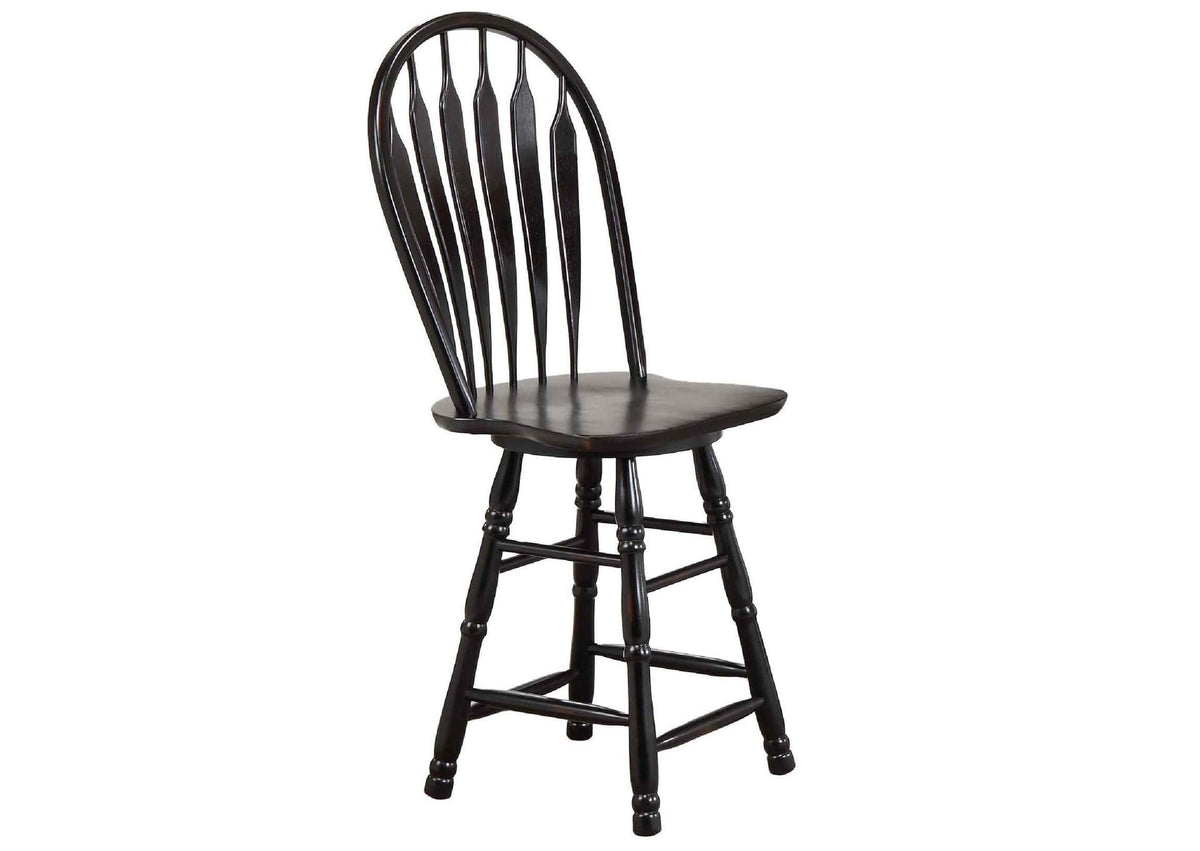 DLU-B24-AB Sunset Trading 24" Swivel Barstool | Antique Black