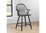 DLU-B3024A-AB-2 Sunset Trading 24" Counter Height Windsor Arm Stool | Antique Black | Set of 2