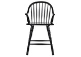 DLU-B3024A-AB-2 Sunset Trading 24" Counter Height Windsor Arm Stool | Antique Black | Set of 2