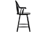 DLU-B3024A-AB-2 Sunset Trading 24" Counter Height Windsor Arm Stool | Antique Black | Set of 2