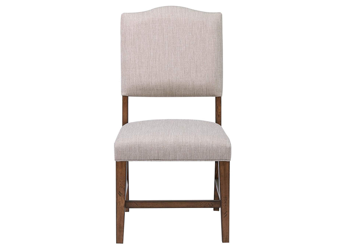 DLU-BR-C85-AM-2 Sunset Trading Simply Brook Upholstered Dining Chair | Set of 2 | Amish Brown