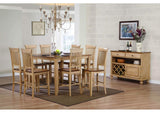 DLU-BR4848CB-B70-SRPW10PC Sunset Trading 10 Piece Brook 48" Square Pub Set with Fancy Slat Stools and Server