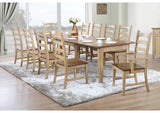 DLU-BR134-PW11PC Sunset Trading 11 Piece Brook Rectangular Extendable Dining Set| Arm Chairs