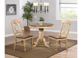 DLU-BR3636-PW Sunset Trading Brook Round Pedestal Dining Table