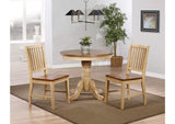 DLU-BR3636-C60-PW3PC Sunset Trading 3 Piece Brook 36" Round Dining Set with Slat Back Chairs