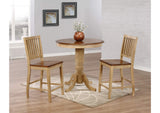 DLU-BR3636CB-B60-PW3PC Sunset Trading 3 Piece Brook 36" Round Pub Table Set with Slat Back Stools